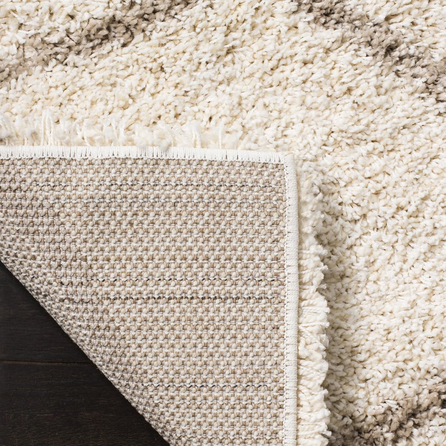 Hudson Shag Collection Runner Rug - 2'3" X 20', Ivory & Beige, Trellis Design, Non-Shedding & Easy Care, 2-Inch Thick Ideal for High Traffic Areas in Living Room, Bedroom (SGH280D)