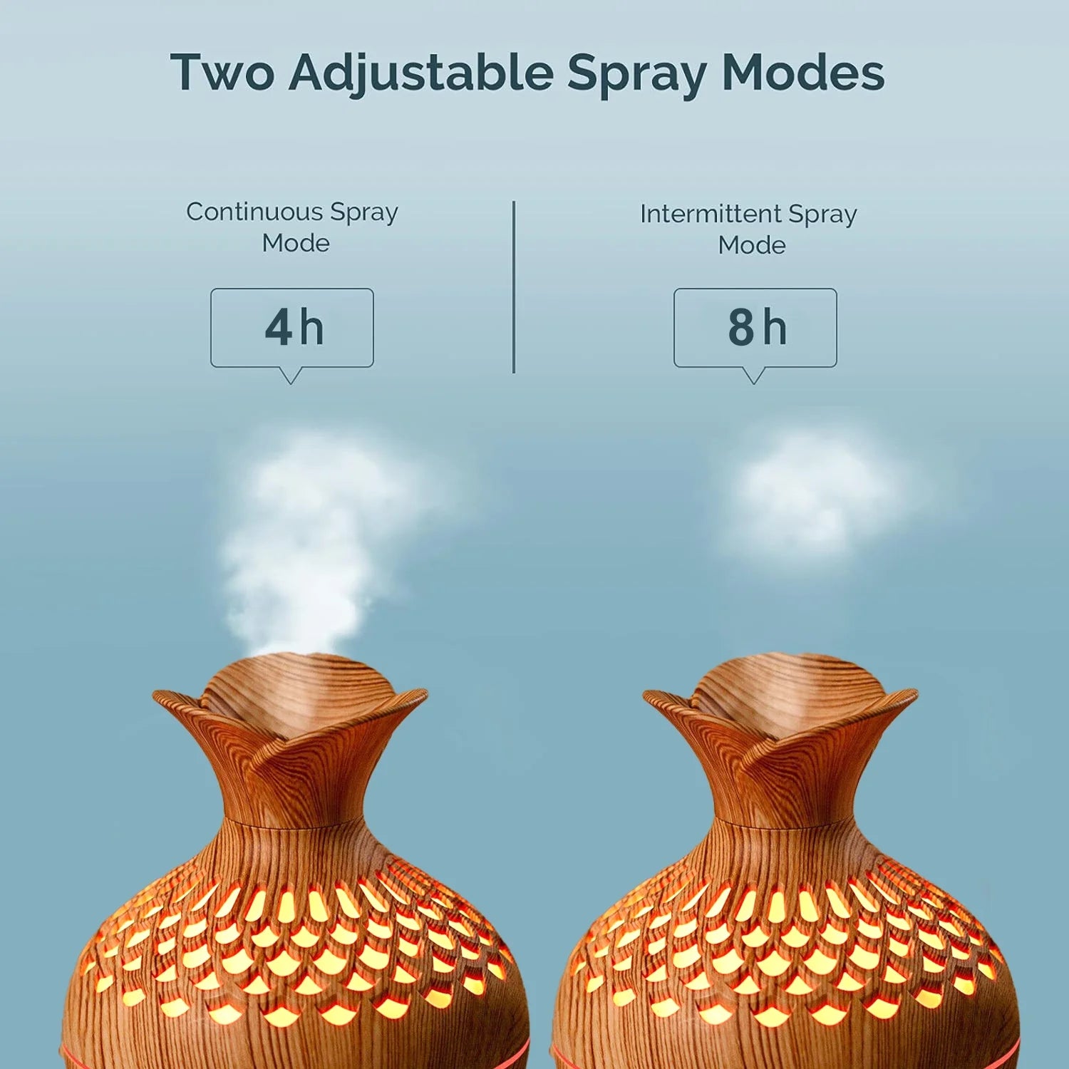 Humidifier for Room Cool Mist Humidifier 300 ML Vaporizer Mini Humidifier for Bedroom with Night Light USB Charge Flower Vase Shape