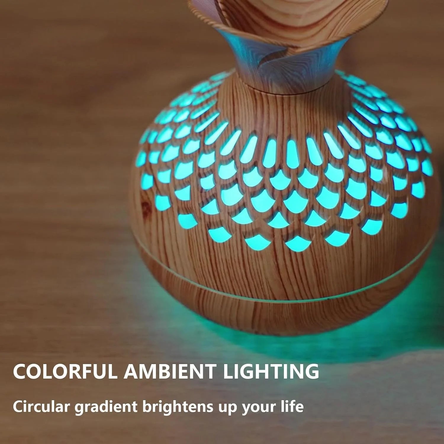 Humidifier for Room Cool Mist Humidifier 300 ML Vaporizer Mini Humidifier for Bedroom with Night Light USB Charge Flower Vase Shape