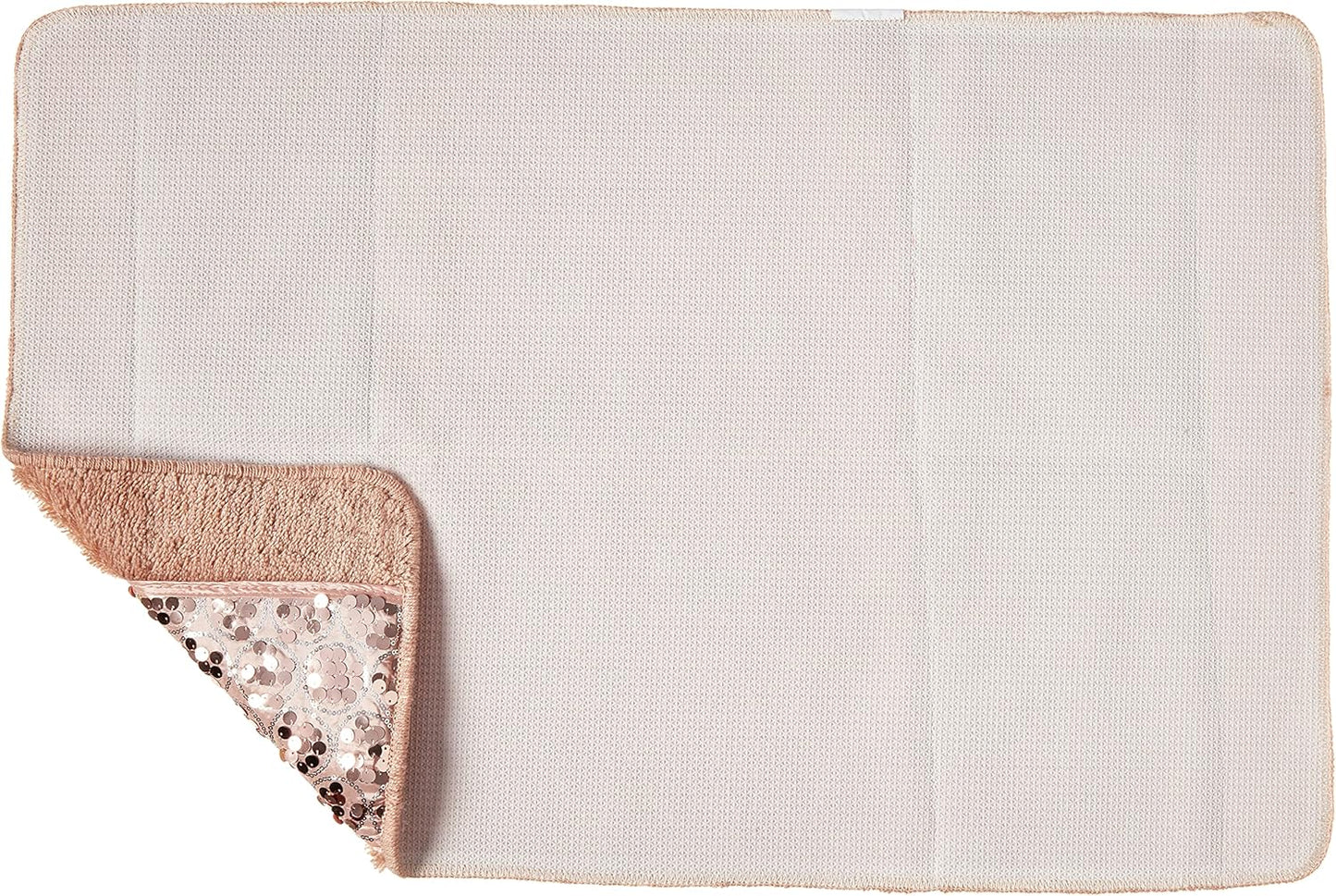 Sinatra Modern Bathroom Rug Classic Luxury Bath Rug Contemporary Decor Blush Bath Mat for Shower Unique Design Stylish Bathroom Rug Bath Shower Tub Decor Bling Silver Mosaic Glass