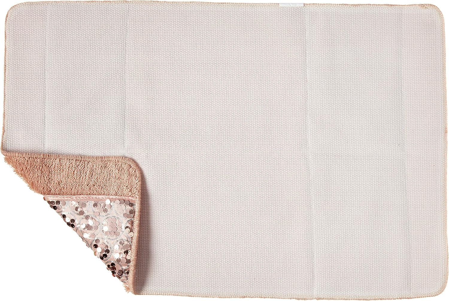 Sinatra Modern Bathroom Rug Classic Luxury Bath Rug Contemporary Decor Blush Bath Mat for Shower Unique Design Stylish Bathroom Rug Bath Shower Tub Decor Bling Silver Mosaic Glass